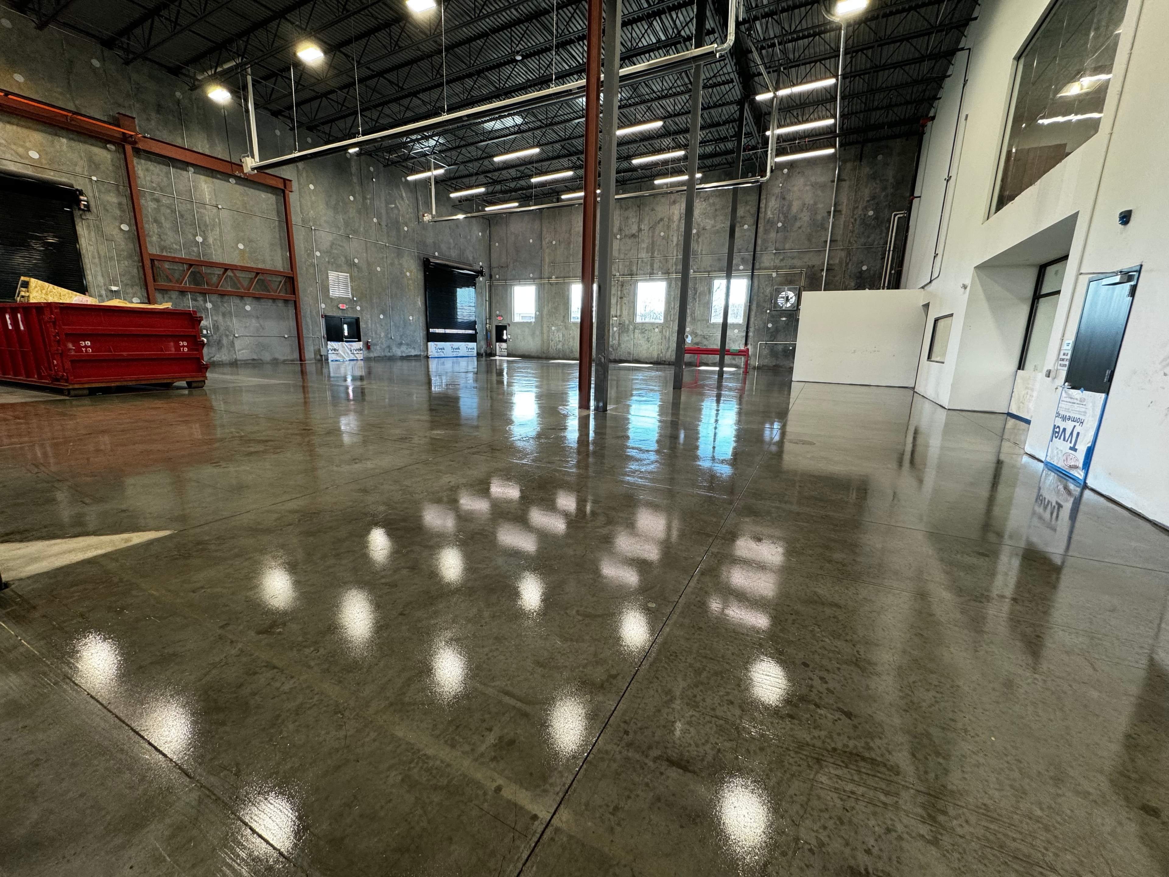 Magni America polished concrete warehouse floor
